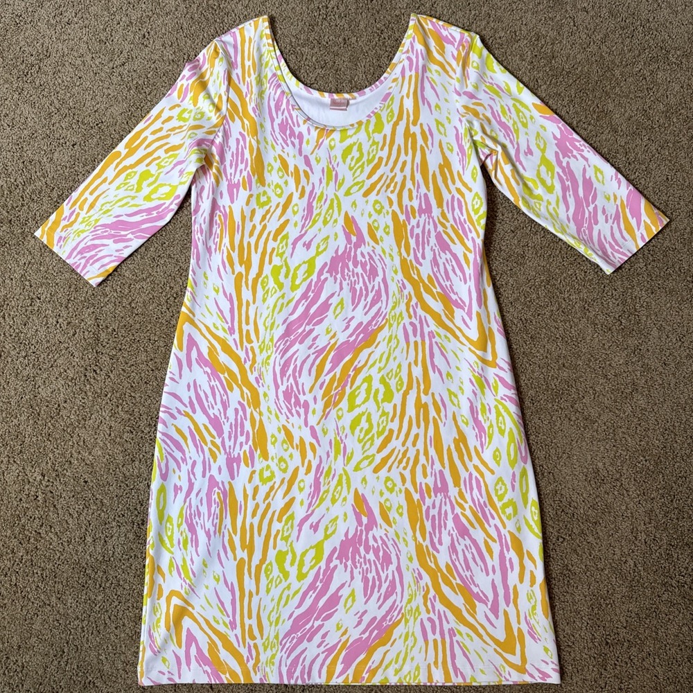 PERSIFOR Kilpatrick Dress Gold Fusion Size L (read) Stretch Pastel Made in USA